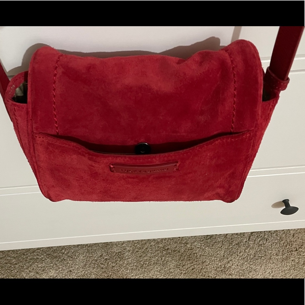 Lucky Brand - Suede Leather Red Small Crossbody - Picture 15 of 15